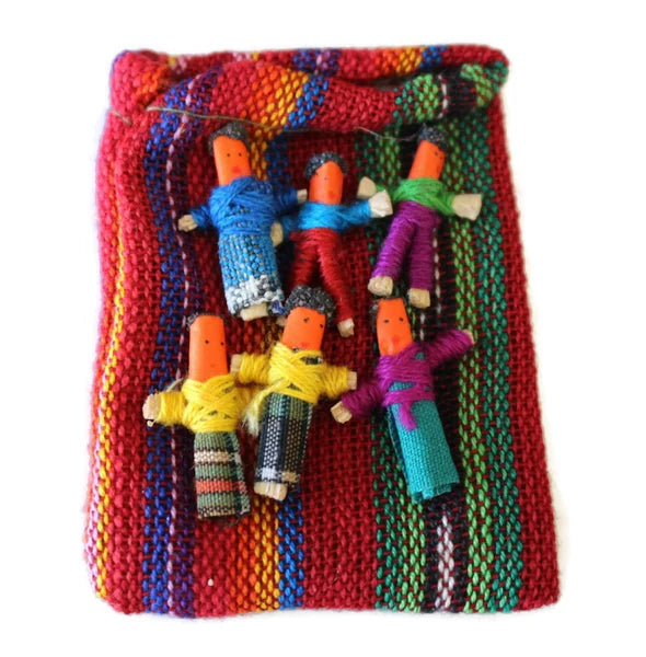 Six (6) Mini Worry Dolls in Bag Handmade in Guatemala