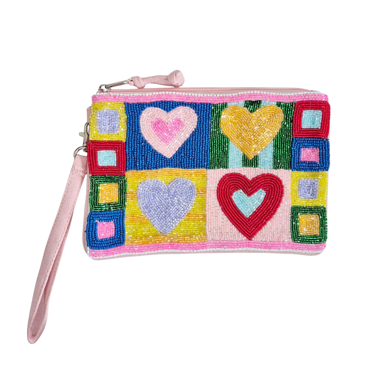 'Hearts' Beaded Clutch