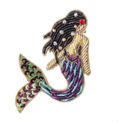 Beaded Mermaid Brooch