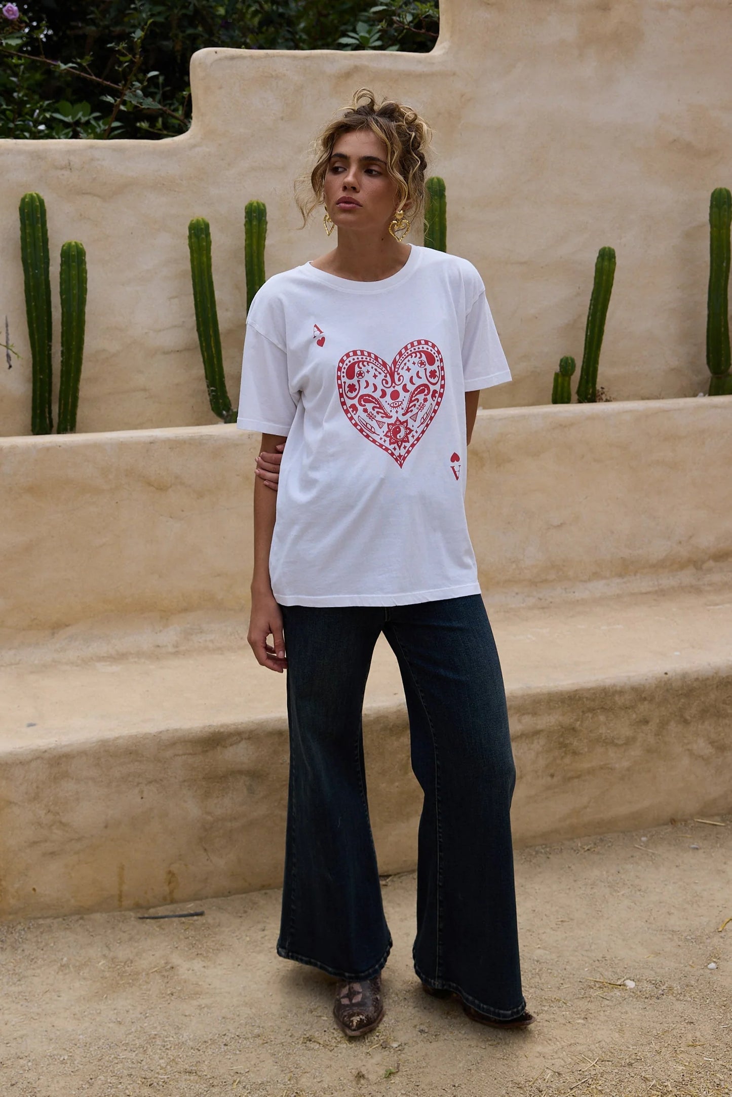 Talisman Ace of Hearts Relaxed Tee - White