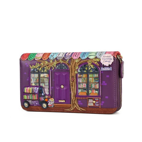 Travelling Library Bookshop Large Ziparound Wallet