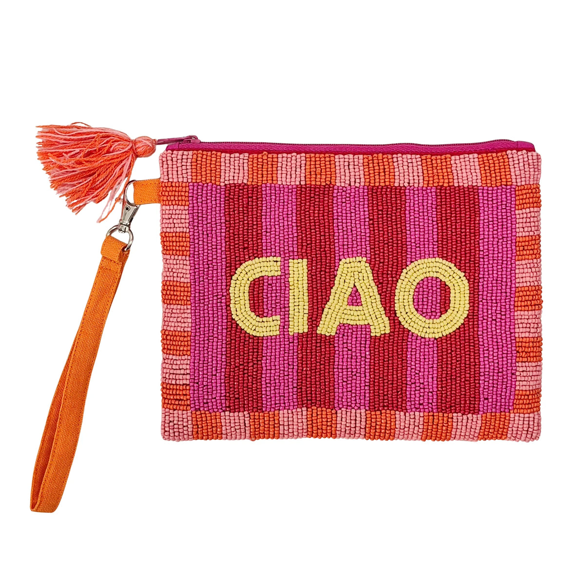 'Ciao' Beaded Clutch Pink