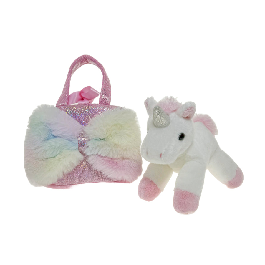 Fancy Pal - Unicorn in Rainbow Bow Bag