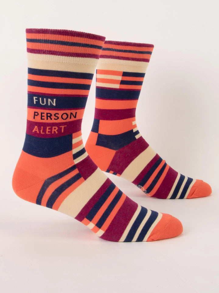 Fun Person Alert Mens Crew Socks
