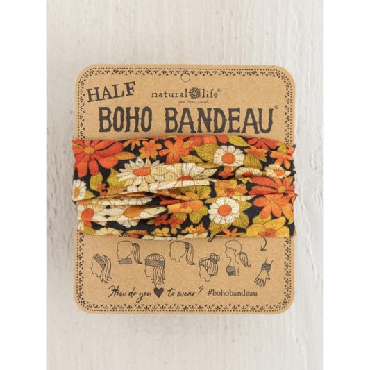 Boho Bandeau Half Ditsy Garden Black