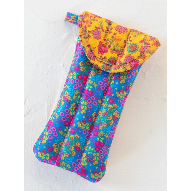 Puffy Glasses Case Neon Floral
