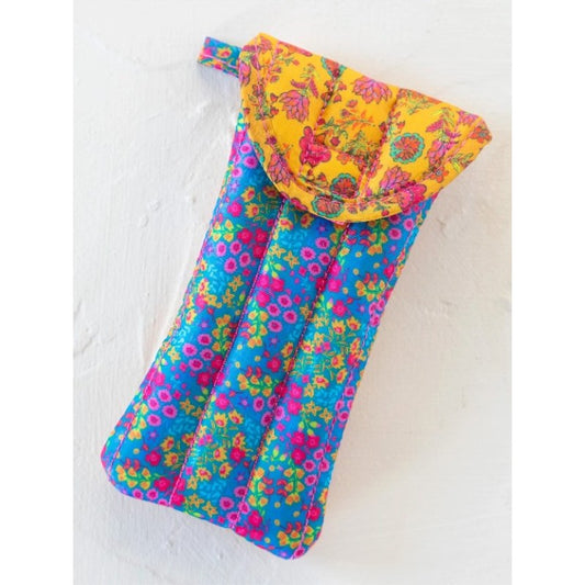 Puffy Glasses Case Neon Floral