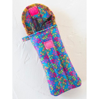 Puffy Glasses Case Neon Floral