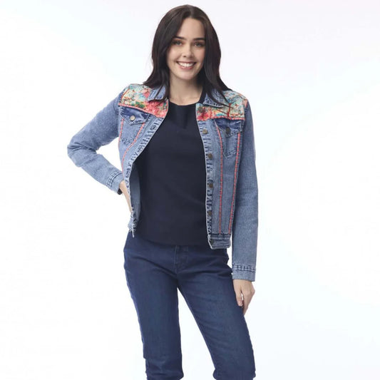 Nippori Applique Denim Jacket-Geisha