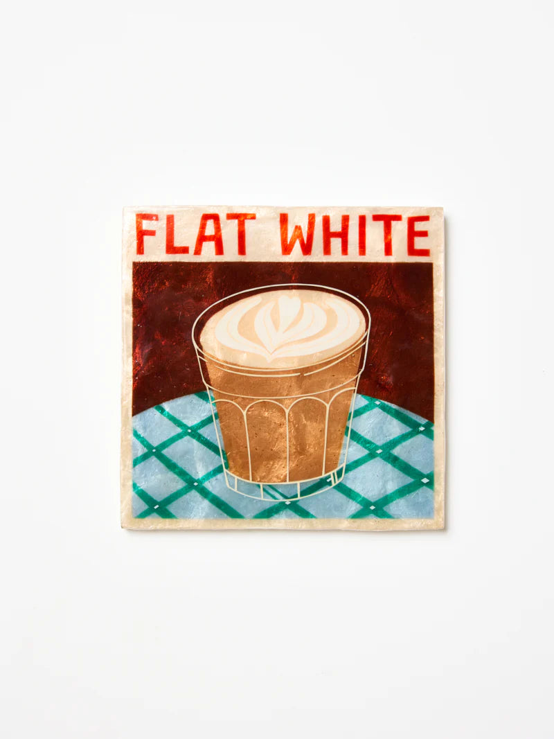 BARISTA WALL ART FLAT WHITE