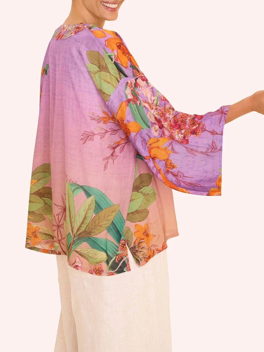Powder Kimono Jacket-  Botany Bliss- Lavender