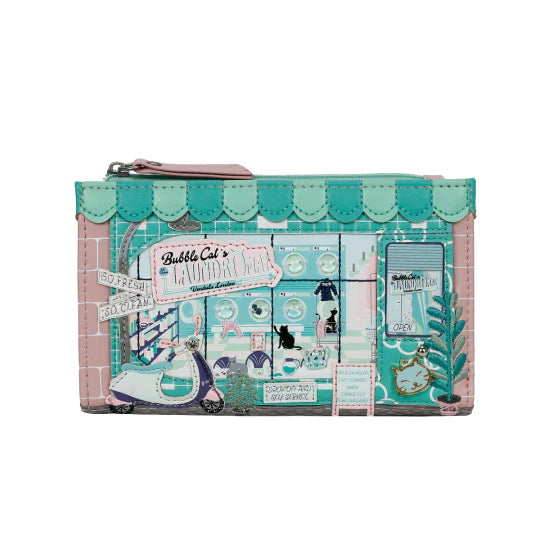 Vendula Bubble Cats Laundromat Compact Folding Wallet