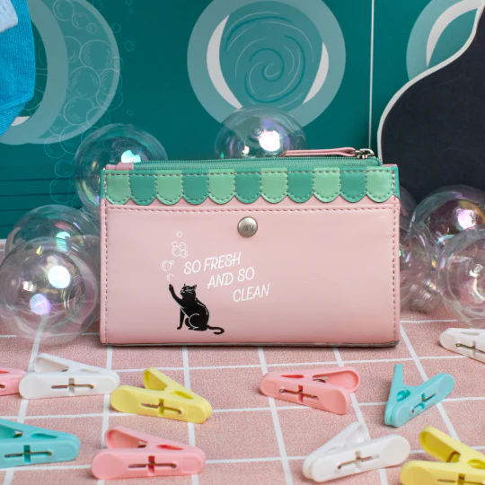 Vendula Bubble Cats Laundromat Compact Folding Wallet