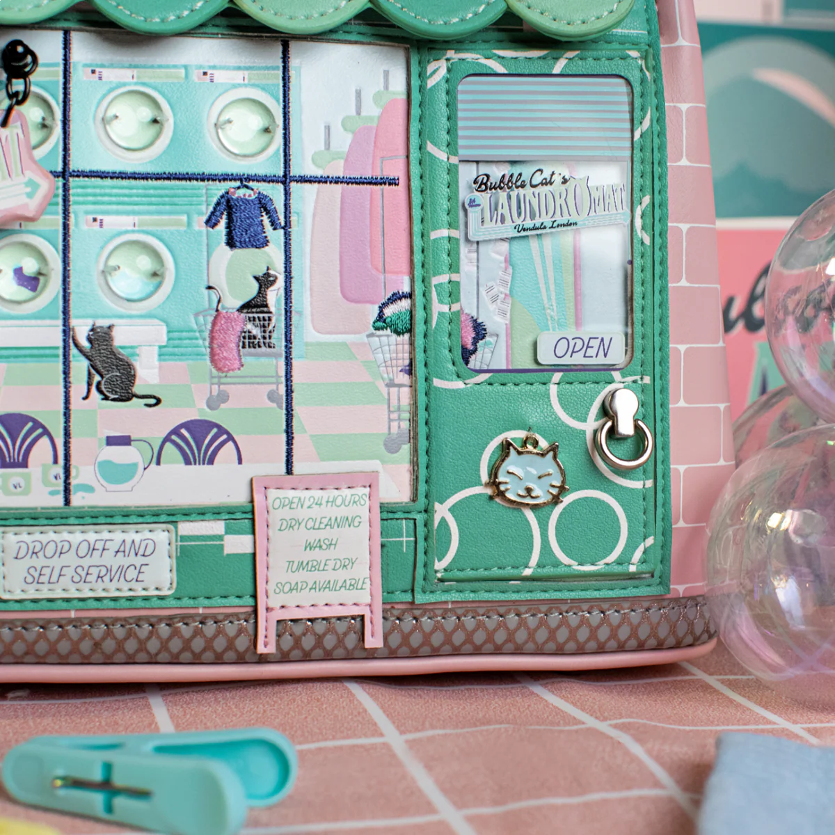 Vendula Bubble Cats Laundromat Mini Grace Bag