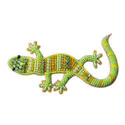 Green Hand Beaded Gecko/Lizard