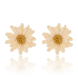 Colourful Raffia Flower Studs