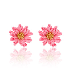 Colourful Raffia Flower Studs