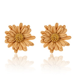 Colourful Raffia Flower Studs