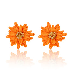 Colourful Raffia Flower Studs