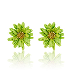 Colourful Raffia Flower Studs