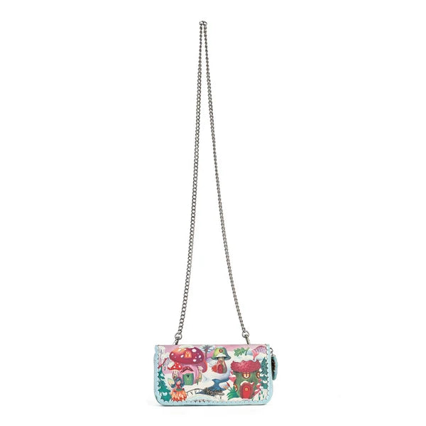 Fairy Village Snowflake Large Ziparound Crossbody Wallet