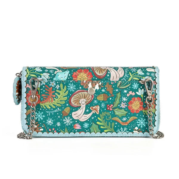 Fairy Village Snowflake Large Ziparound Crossbody Wallet
