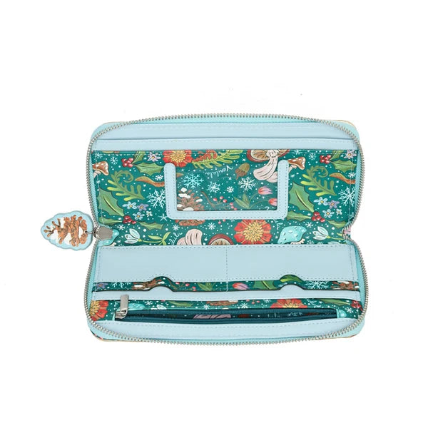 Fairy Village Snowflake Large Ziparound Crossbody Wallet