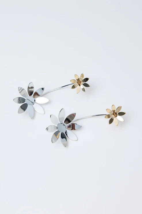 Daisy Lou Earrings - Silver W Gold