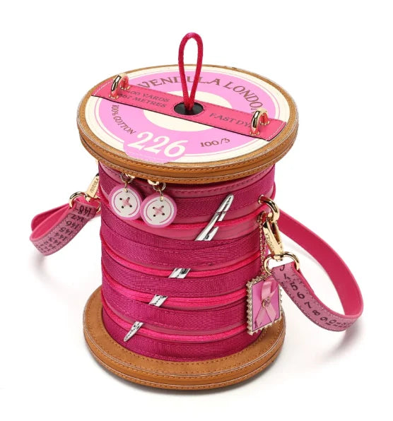 Vendula Pink Ribbon Sewing Box Scrapbook Cotton Reel Bag