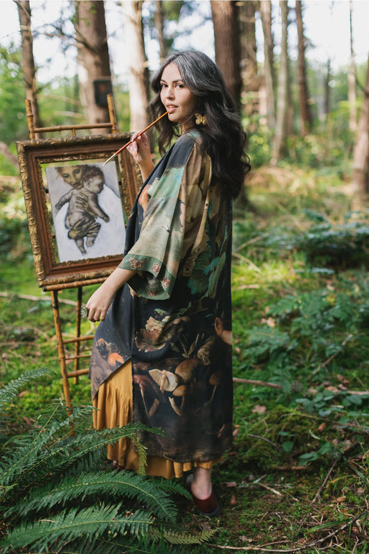 Market Of Stars - Heartwork - Opera Duster Bamboo Kimono Robe