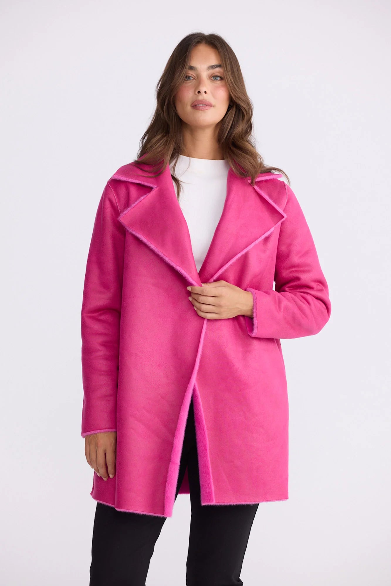 Odette Fur Coat - Hot Pink