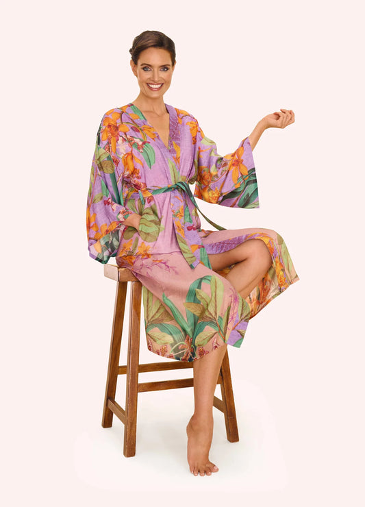 Powder Kimono Gown- Botany Bliss- Lavender