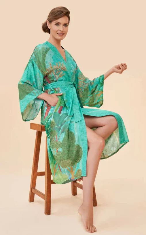 Powder Kimono Gown- Secret Paradise