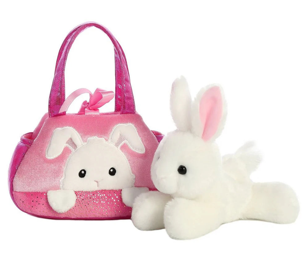 Fancy Pal - White Bunny in Pink Bag