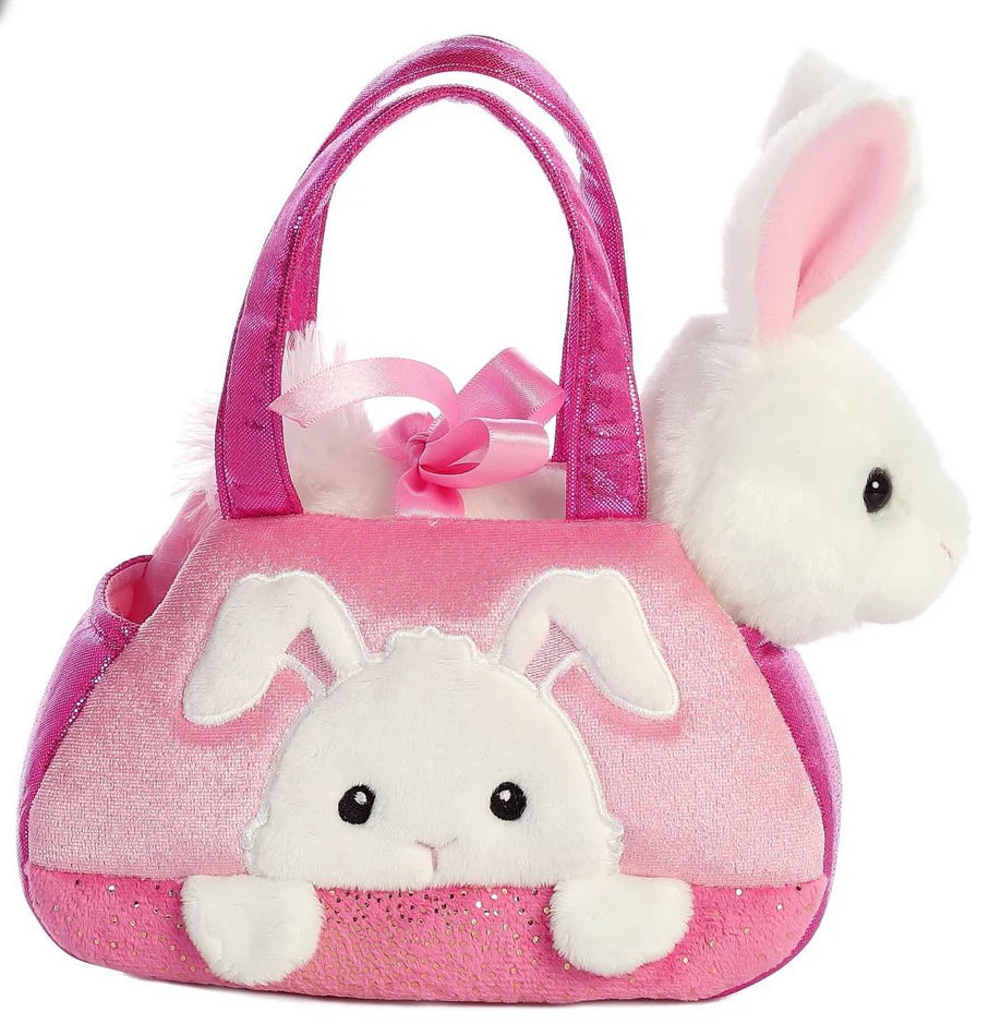 Fancy Pal - White Bunny in Pink Bag