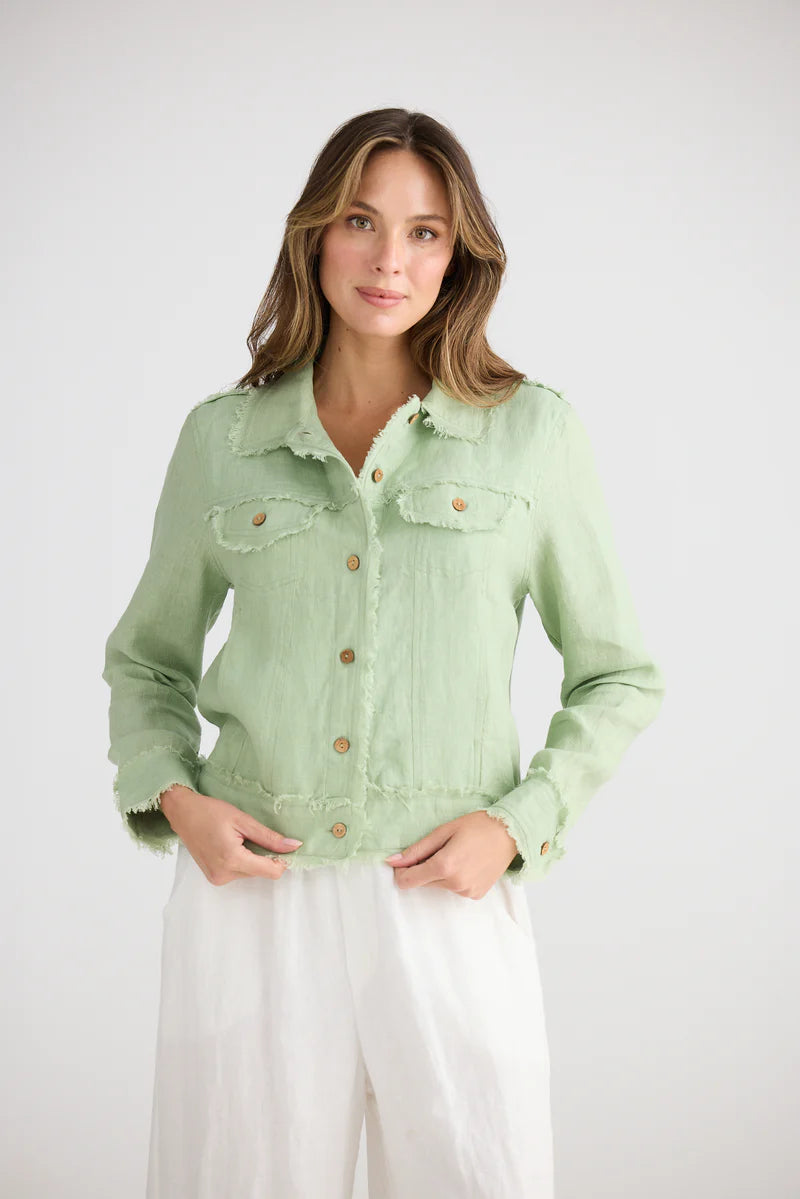 Monza Jacket - Sage Linen