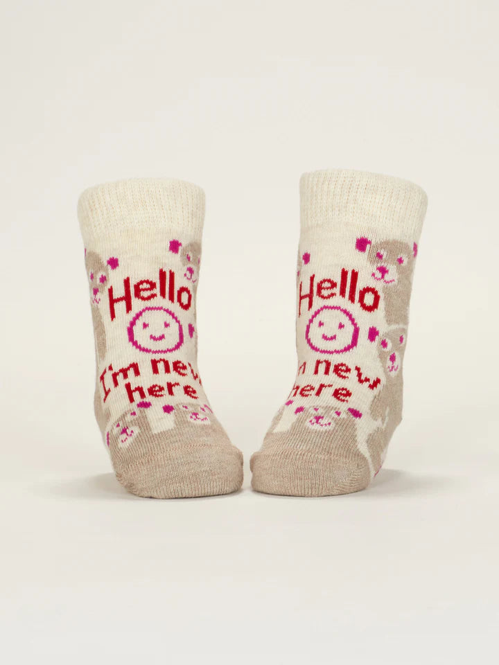 Hello I'm New Here/ Have You Ever Tried Screaming??? Baby Socks