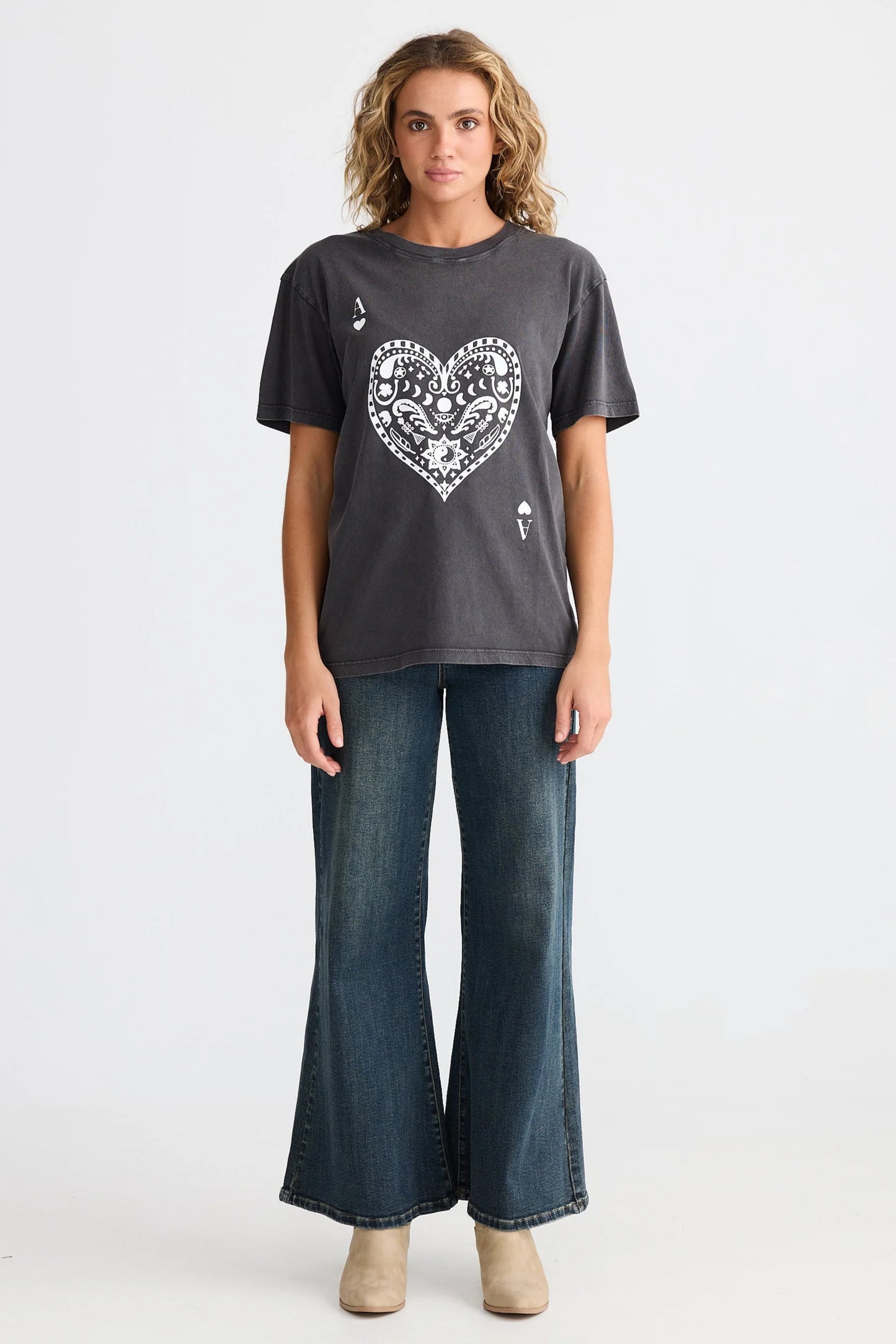 Talisman Ace of Hearts Relaxed Tee - Black Wash