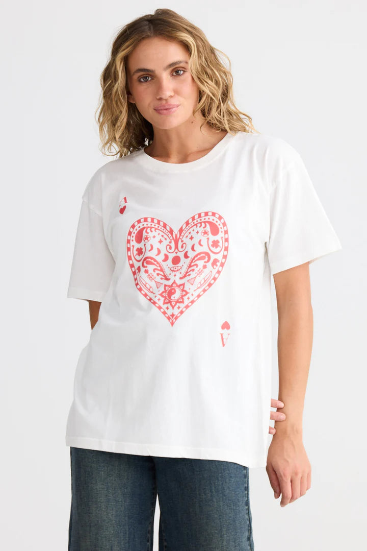 Talisman Ace of Hearts Relaxed Tee - White