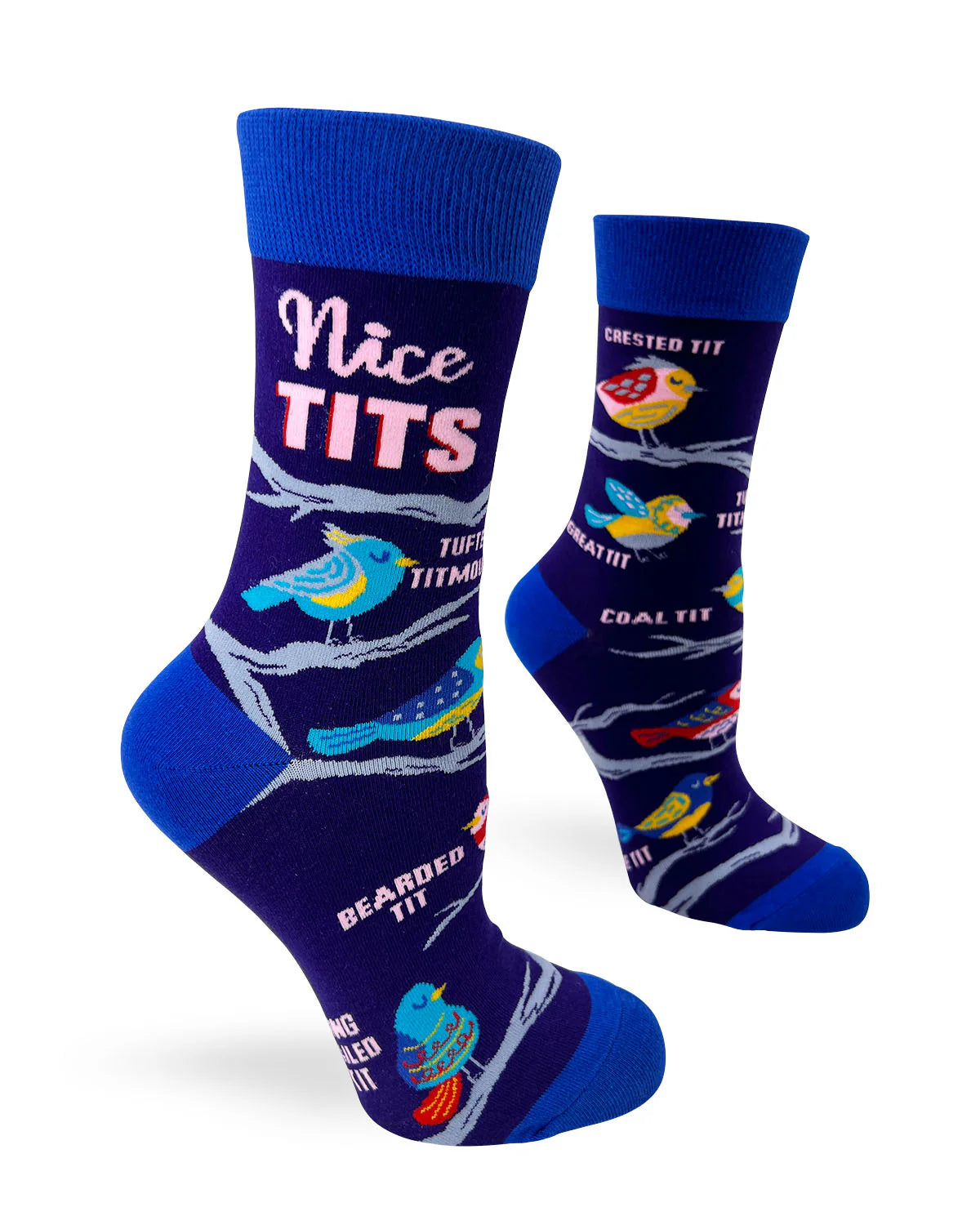 "Nice Tits" Women's Crew Socks Featuring Cute Birds