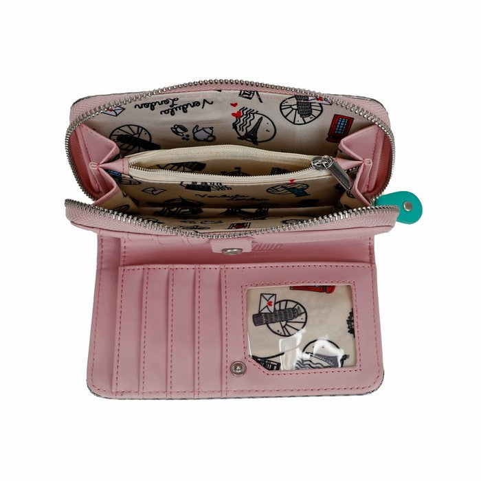 Vendula Bubble Cats Laundromat Medium Ziparound Wallet