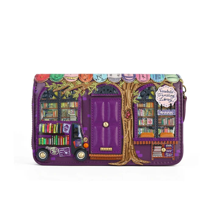 Travelling Library Bookshop Medium Ziparound Wallet
