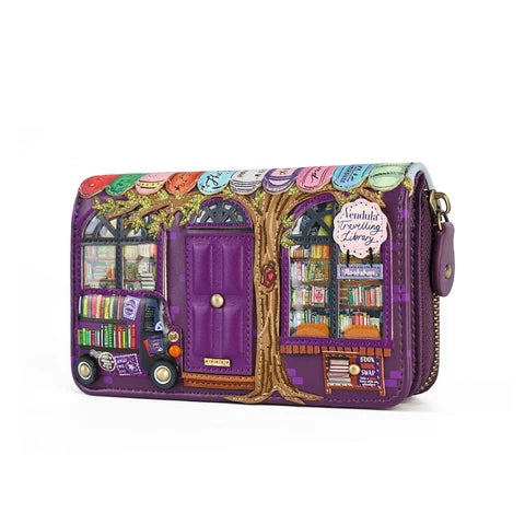 Travelling Library Bookshop Medium Ziparound Wallet