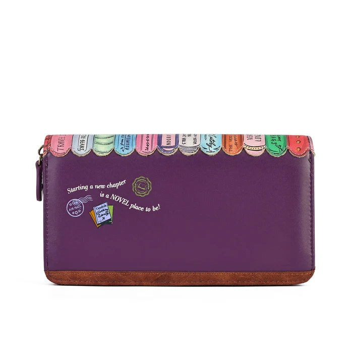 Travelling Library Bookshop Large Ziparound Wallet
