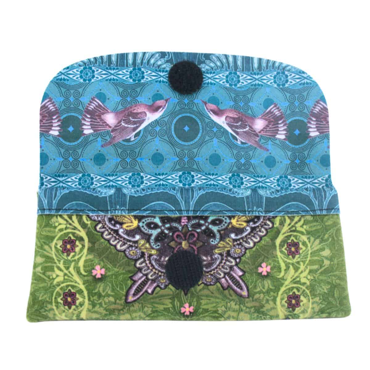 Velour Glasses Case – Isabelle Frioux – Green Embroidered Butterfly