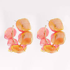 Pink and Gold Organza Hoops