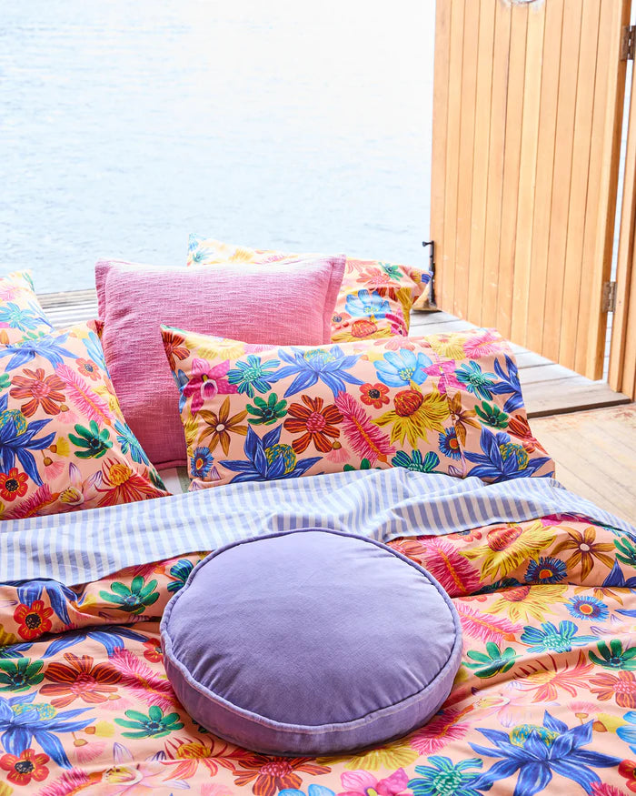 Kip & Co Jacaranda Velvet Pea Cushion