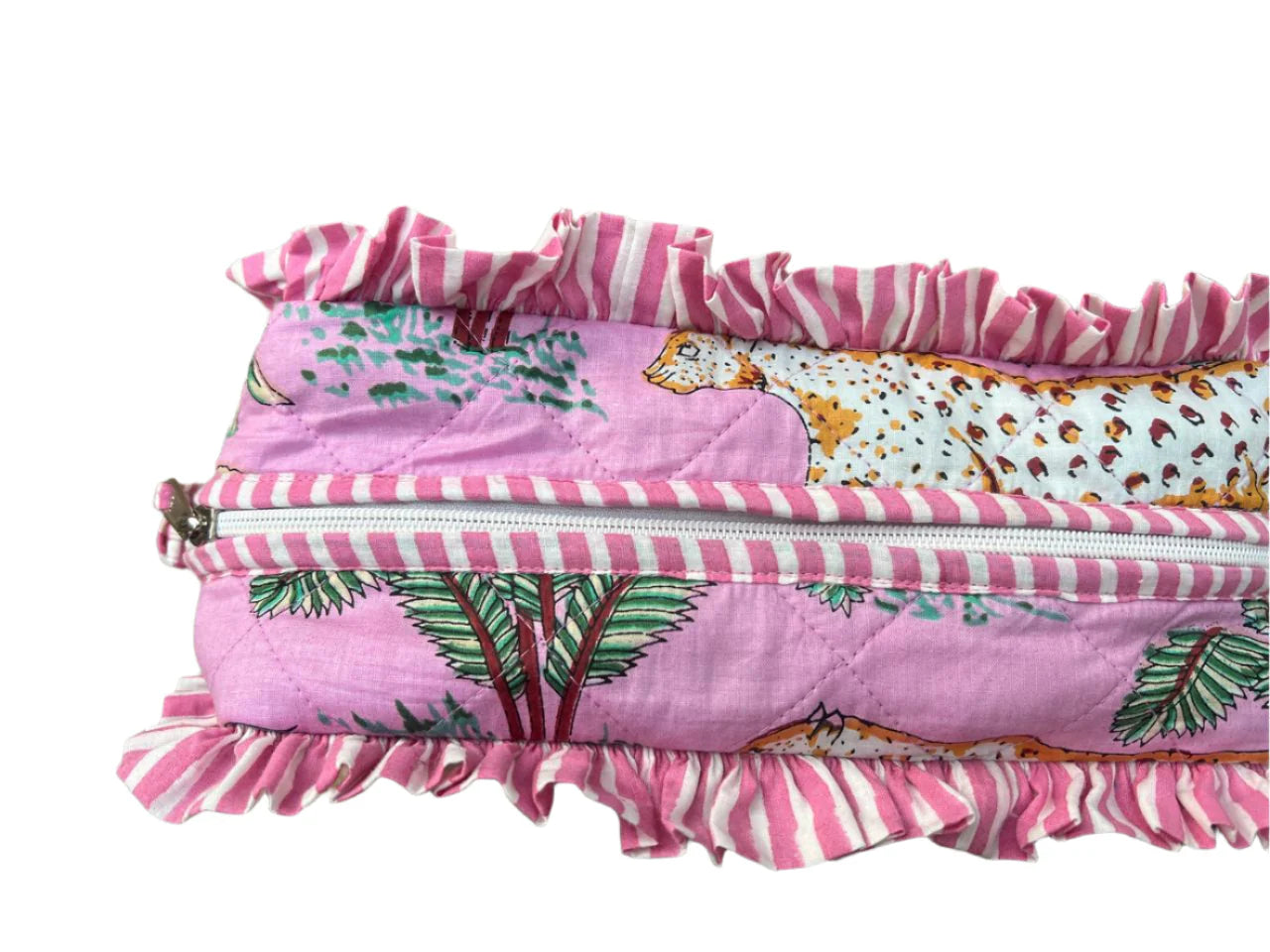 Pink Frill Cotton Cosmetic Bag