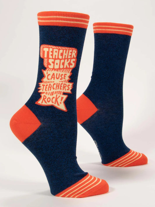 Teacher Socks 'Cause Teachers Rock Womens Crew Socks